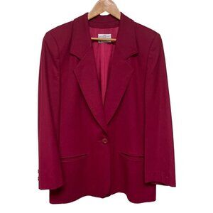 Miss Pendleton Vintage 100% Virgin Wool Red Blazer Career Women's Size 12